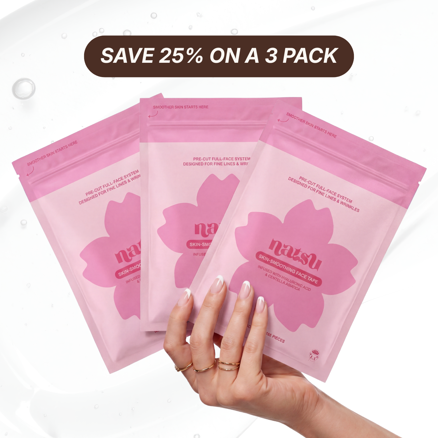 3 MONTH SUPPLY - SKIN-SMOOTHING FACE TAPE WITH HYALURONIC ACID & CENTELLA ASIATICA