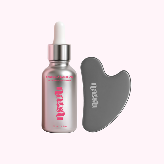 Sculpt & Glow Set - Renewing Facial Oil & Stainless Steel Facial Massage Tool