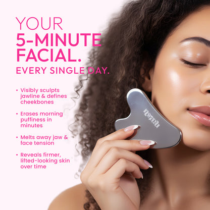 Sculpt & Glow Set - Renewing Facial Oil & Stainless Steel Facial Massage Tool