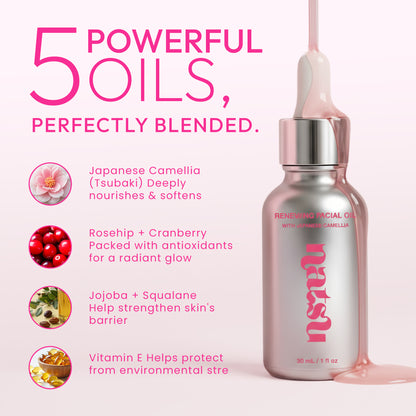 Sculpt & Glow Set - Renewing Facial Oil & Stainless Steel Facial Massage Tool